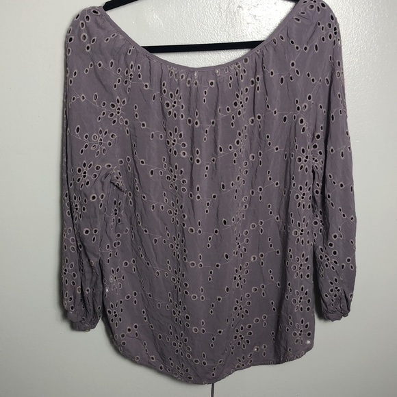 Velvet By Graham Spencer Lavender Eyelet Top - Picture 5 of 5